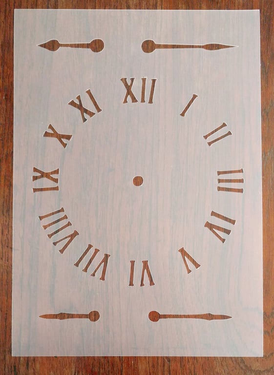 Clock Face Stencil Mask Reusable PP Sheet for Arts & Crafts