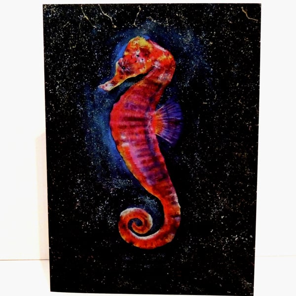 Seahorse Greeting Card from Orignal Oil Painting