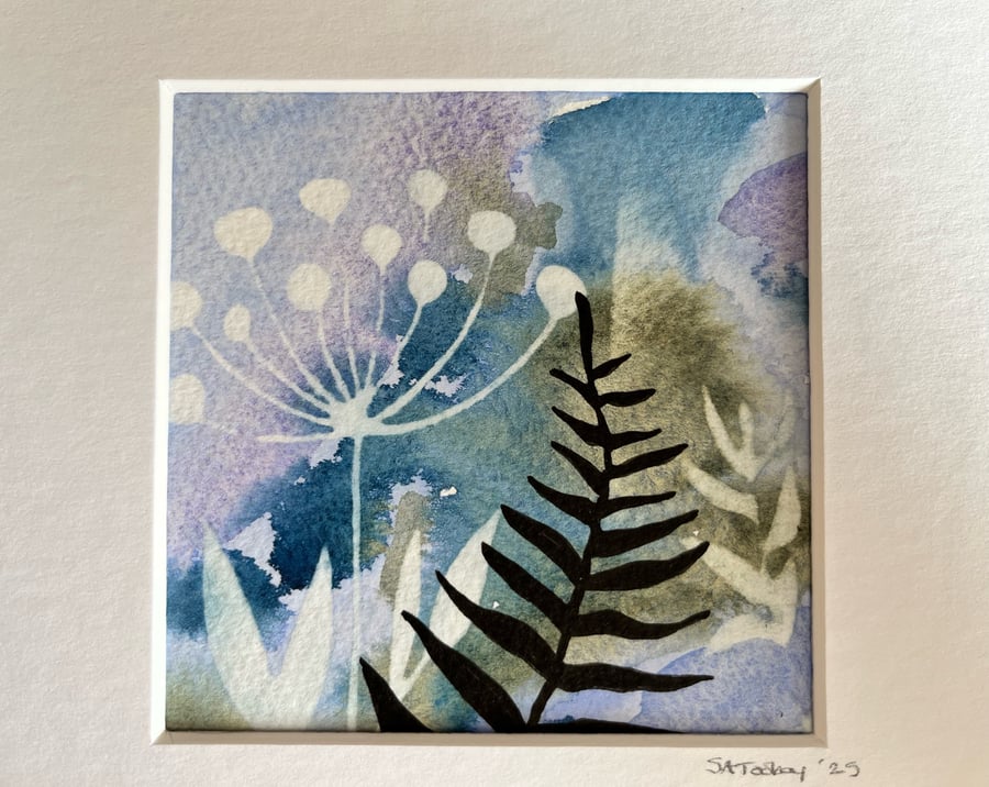 Spring flora mixed media watercolour 