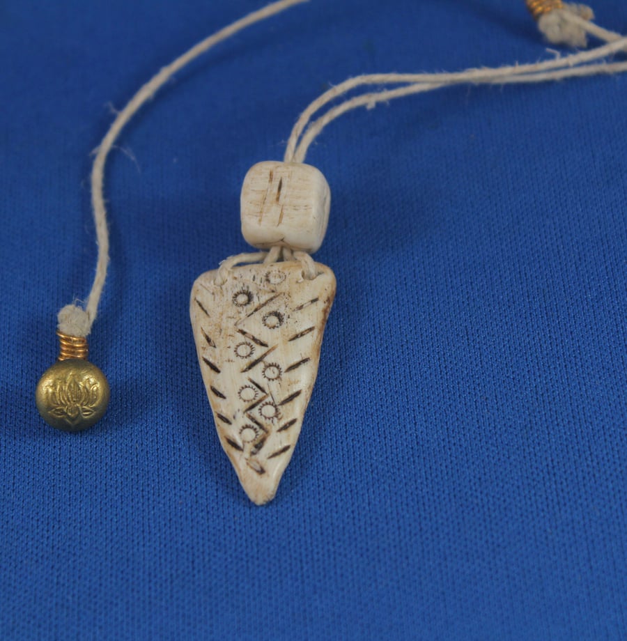 Polymer Clay Imitation Bone Arrowhead Pendant