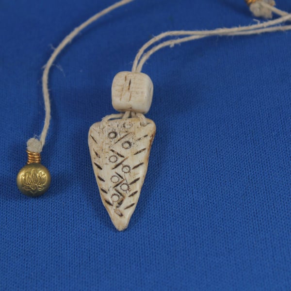 Polymer Clay Imitation Bone Arrowhead Pendant