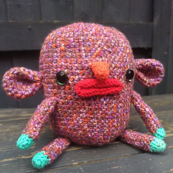 Deidree crocheted companion creature for grown ups
