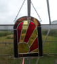 Stained Glass Suncatcher.  Gothic Style Arch Sun-Ray Design