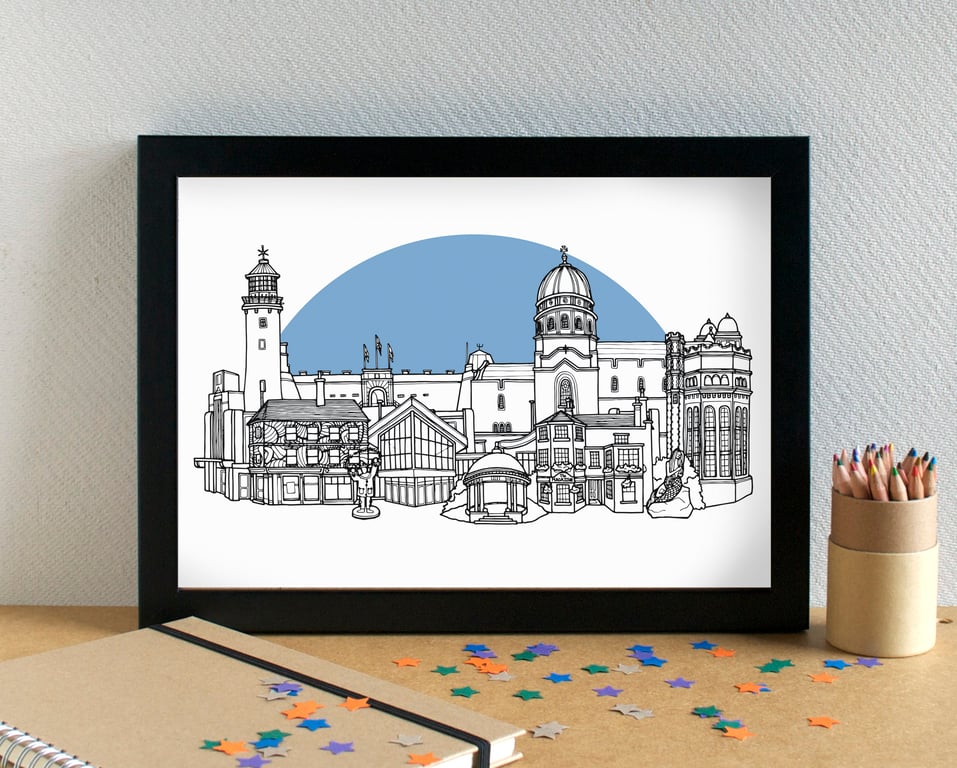 New Brighton Wirral Skyline Art Print