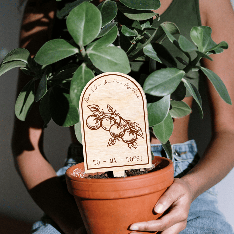Mother's Day Tomato Pun Plant Tag: Personalised Mother's Day Gift, Plant Tag