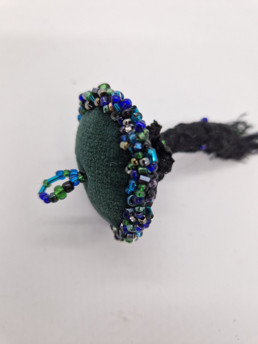 Textile mushroom hanging ornament, Handbag charm