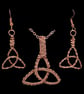 Copper Triquetra Earring & Pendant set