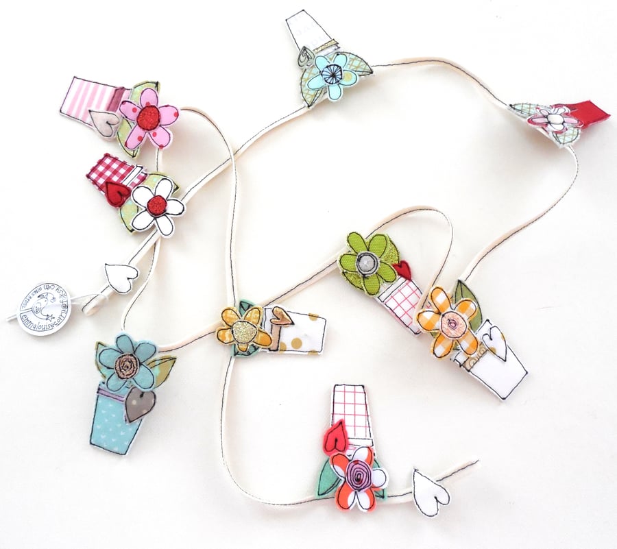 Special Order for MPH - Flower Pot Bunting - Pinks and Greens