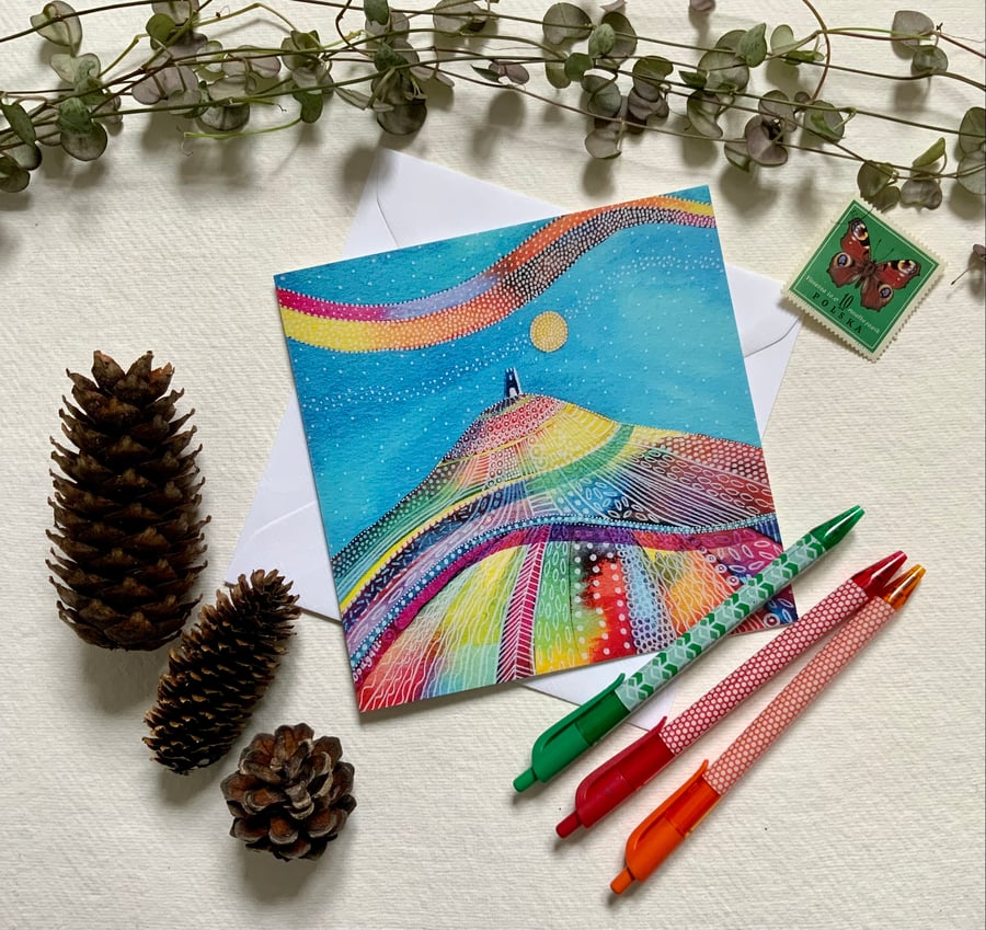 The Tor, blank greetings card 