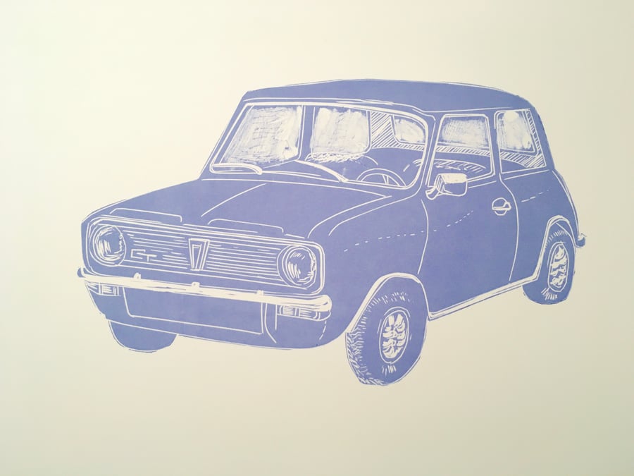 Mini Clubman 1275GT - linocut