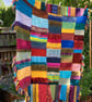 Chunky cosy hand knitted blanket 