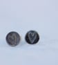 Recycled Sterling Silver Rustic Folk Heart Stud Earrings - Image 3