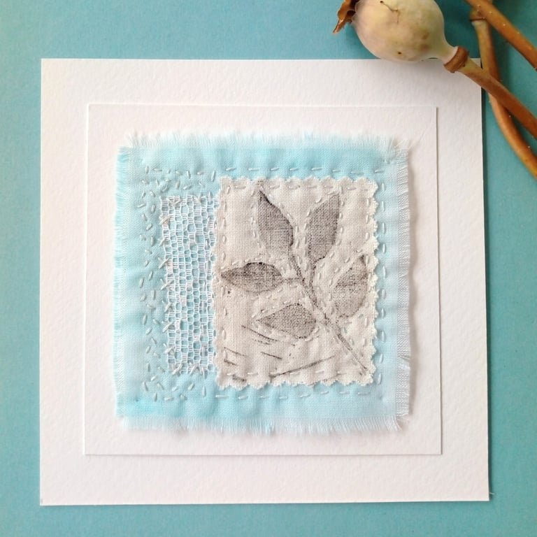 Printed Leaf Textile Art