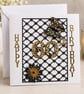 Personalised 60th Birthday Card Handmade 3D Butterfly Luxury Black Gold