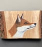 Fox original acrylic painting on Oak wood