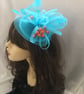Clementine - Turquoise & Orange Berry Fascinator Mini Hat - Image 4