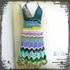 Crochet Boho Dress Size 8-10 UK - Greens
