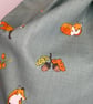Lovely fox, fungi and acorns small fabric gift or storage bag  - Image 2