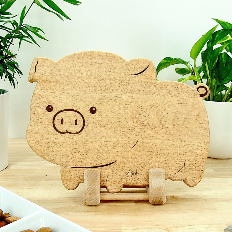 Pig Cutting Board: Handmade Beech Charcuterie Board, UK Made