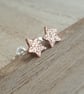 Copper star studs, Star earrings, 7th anniversary gift, Space jewellery