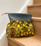 Vintage Daisy Chain cotton gathered zip bag with reclaimed denim - Image 2