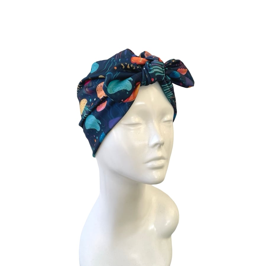 SPF 50 Swim Turban Cap for Beach Pool Holiday, UV Protection Summer Head Scarf 