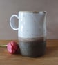 Handthrown Ceramic Jug, in brown and white with loop handle 
