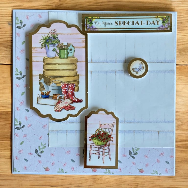 Garden Themed Greetings Card. On Your Special Day. Floral Birthday Card.