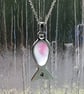 Handcrafted Sterling Silver Seaham Multi Sea Glass Pink Fish Pendant Necklace - Image 6