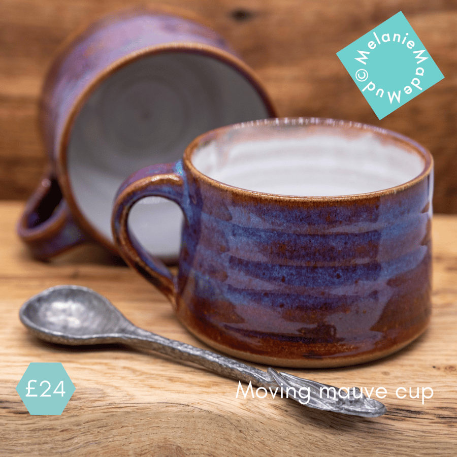 Handmade Ceramic Cup - moving mauve