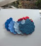 Crochet Chicken Coasters - All Blues  - Image 1