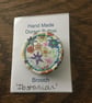 Liberty Print Dorset Singleton Button Brooch, ‘Ibstonian’, Blue - Image 1