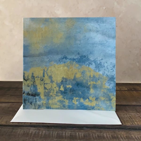 Handmade Card -  Blue - Gold No1