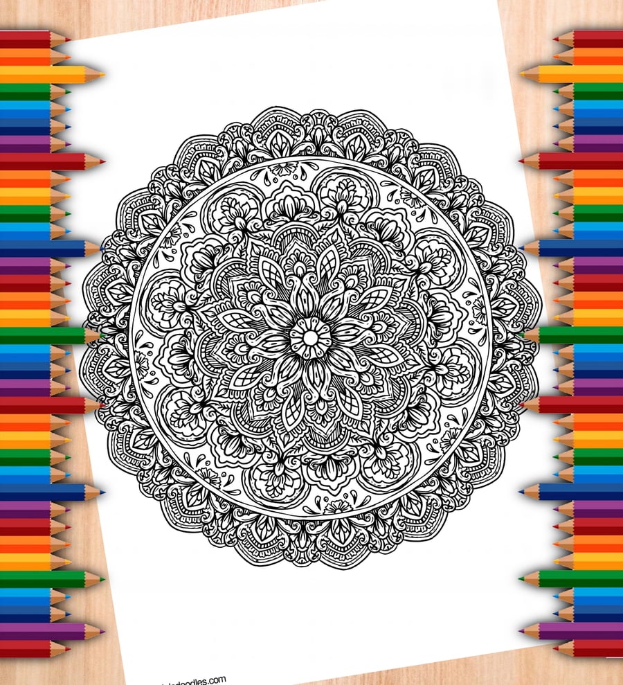 Digital Colouring Page - Single Mandala no.1