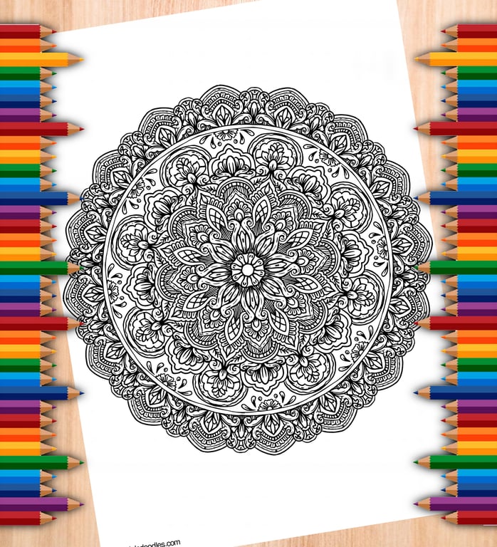 Digital Colouring Page - Single Mandala no.1