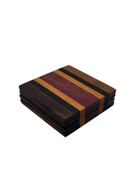 Coasters - Walnut, Wenge, Cherry & Purple Heart