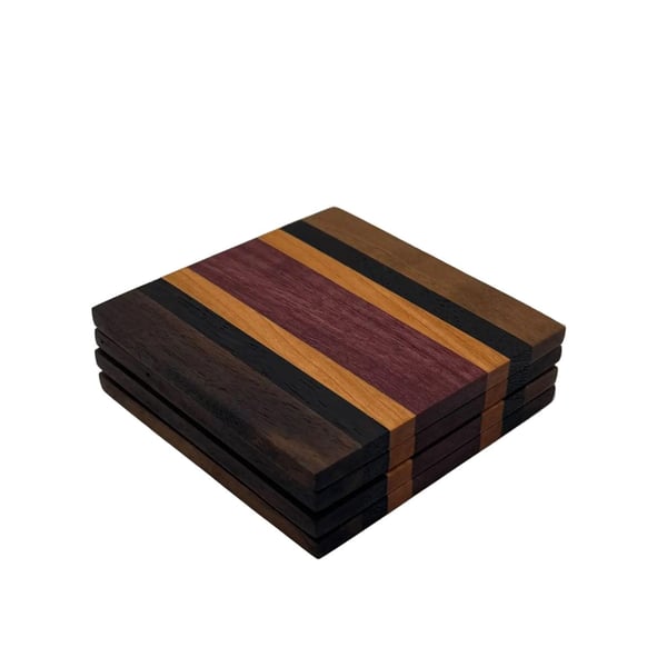Coasters - Walnut, Wenge, Cherry & Purple Heart