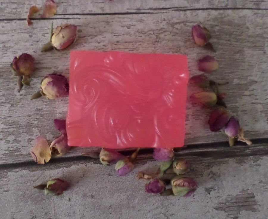 Pink Rosemary Essential Oil Natural Glycerin Large Swirl Soap Bar 100g
