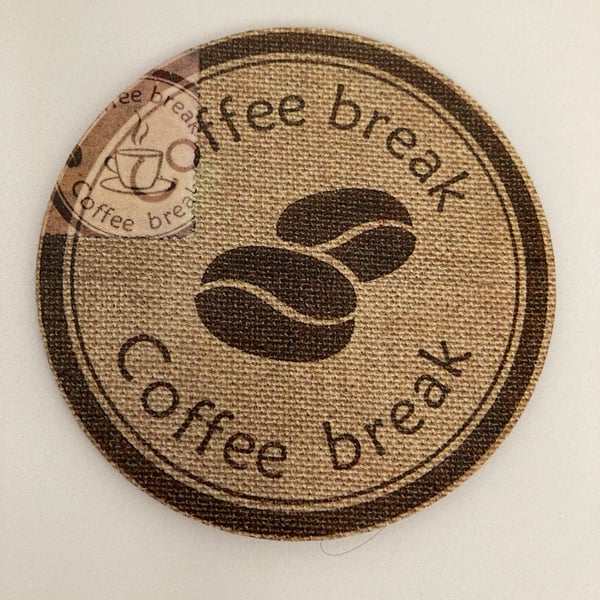 Decoupaged wooden coasters coffee theme set of 4