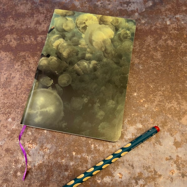 Notebook, Marine themed, A5 (ish), made from up-cycled and recycled materials.