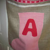 Large Rustic Santa Sack - with your child's initial