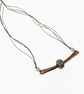 Copper Rose Necklace. Glass Lampwork Bead with Rose Quartz. - Image 5