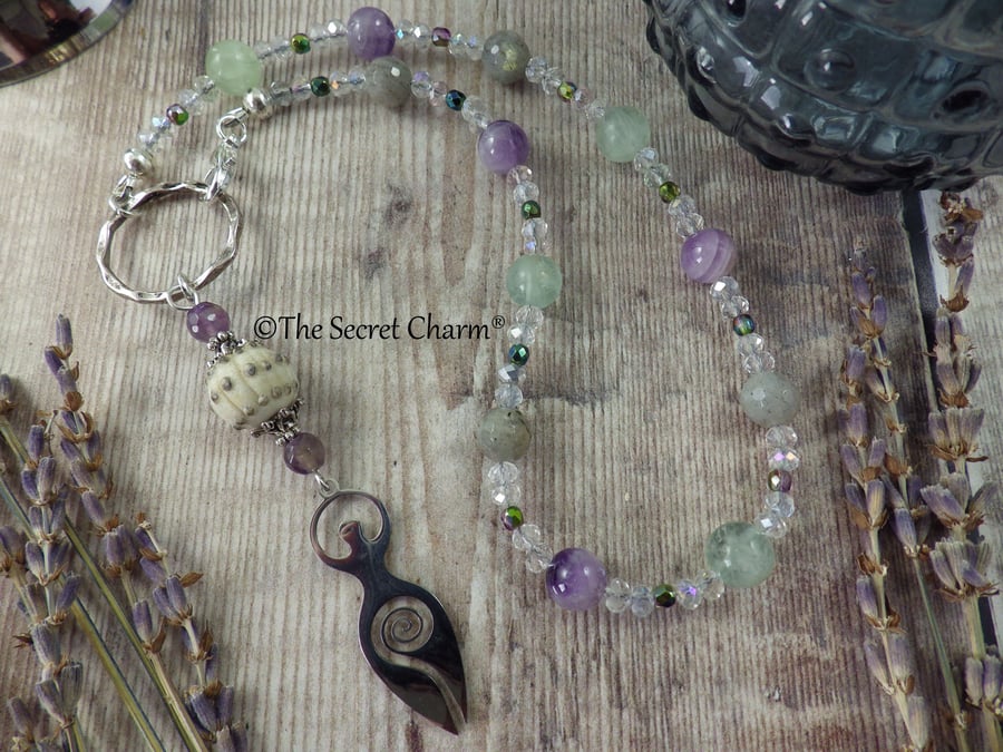 Goddess Car Rear View Mirror Charm, Protection Amulet, Sun Catcher