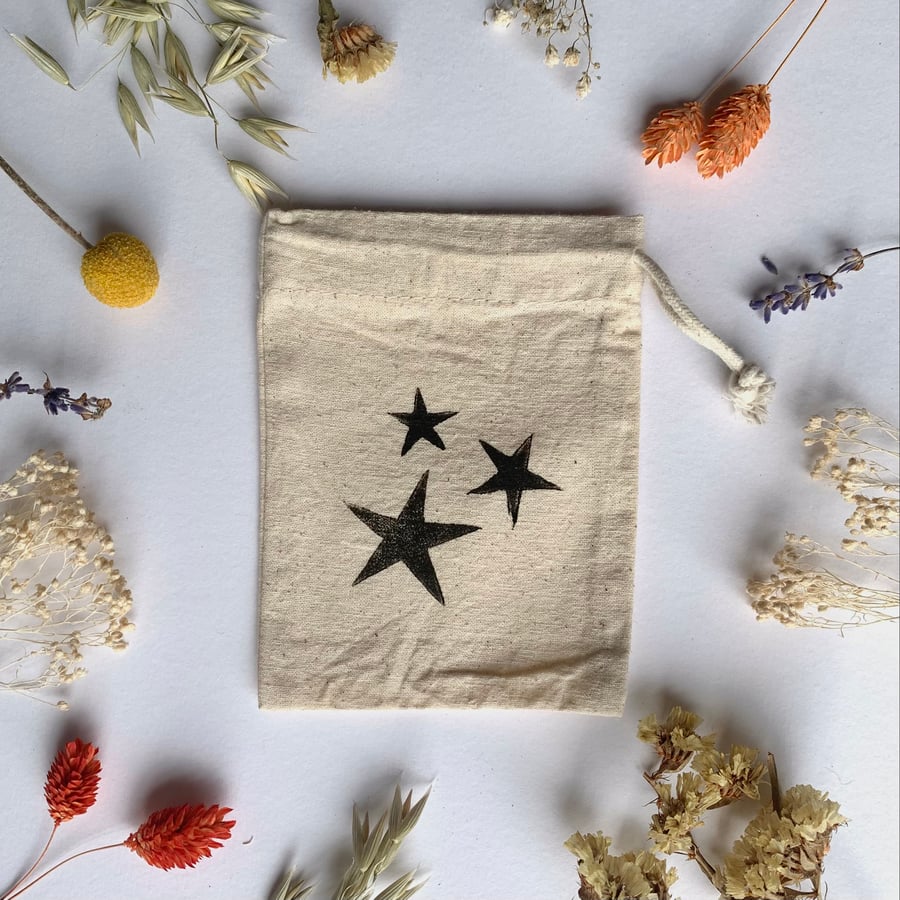 Lino Printed Drawstring Bag