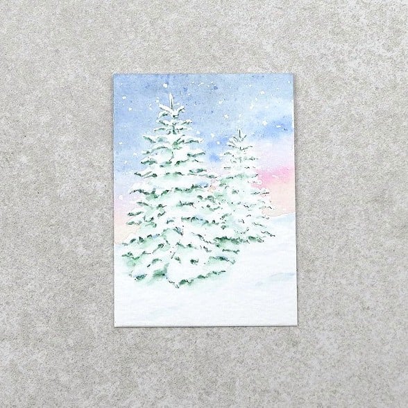 Original Watercolour ACEO Christmas Trees
