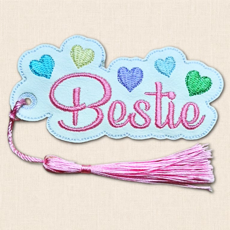 Bestie Bookmark - Embroidered Best Friend Gift