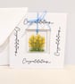 Yellow Roses Card with Handmade Fused Glass Keepsake 