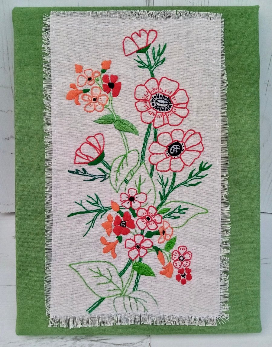 Hand Embroidered Poppies