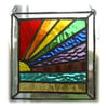 Rainbow Beach Stained Glass Suncatcher Handmade 008