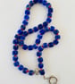 Hand knotted Electric blue barrel beaded necklace  - Image 2
